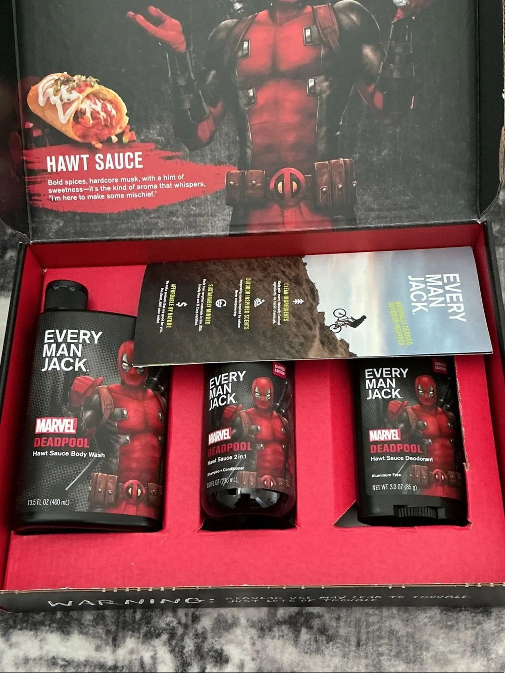 Every Man Jack x Marvel Deadpool Men’s Hair and Body Kit — Red Black
